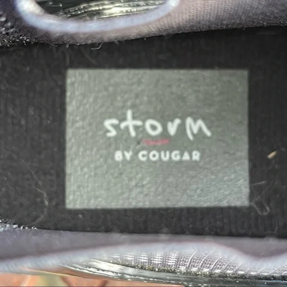 Storm by Cougar Black Patent Plaid Goring Waterproof Short Rain Boots - Picture 12 of 12